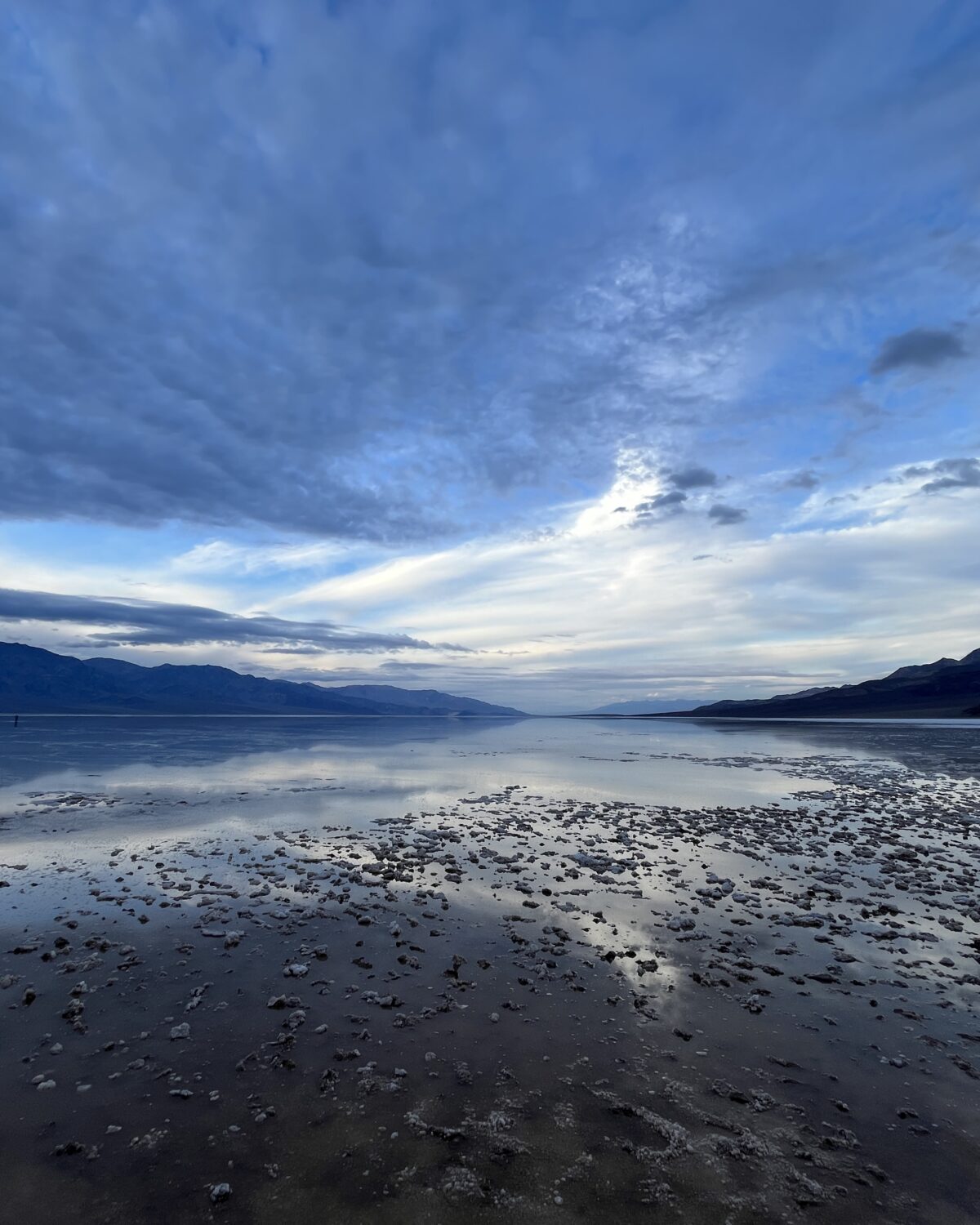 Badwater Basin with water, Death Valley CA