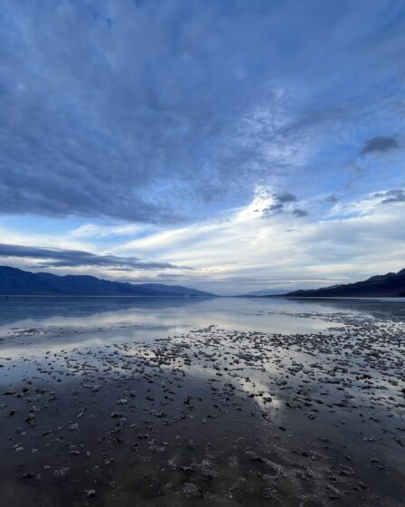 Badwater Basin with water, Death Valley CA
