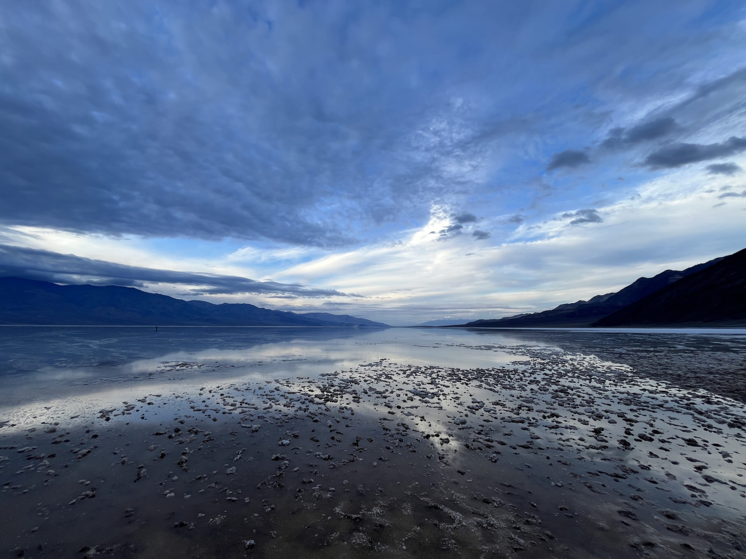 Badwater Basin with water, Death Valley CA
